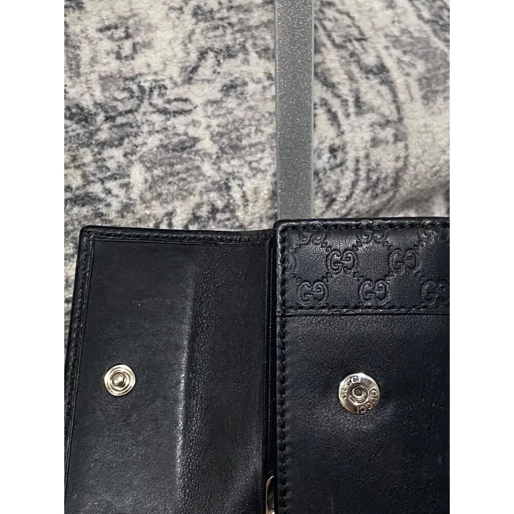 Gucci Guccissima Trifold Leather Key Case in Black - Picture 7 of 7